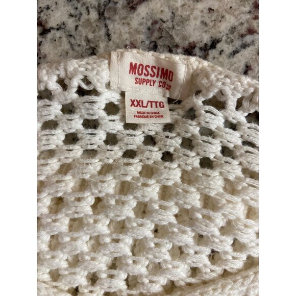 Mossimo Supply Co Women’s Crochet Knit Sweater Top XXL White Boho Beachy Festiva - Picture 4 of 6